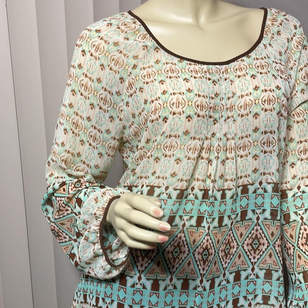 Women's Large Charming Charlie BOHO Blouse Gypsy Hippie Casual Elegant - Picture 2 of 4